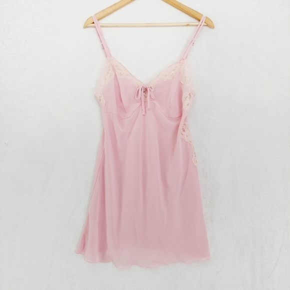 Bed of Roses Pink Polyester Lace Sleeveless Strappy Mini Dress 5095 - Picture 1 of 7